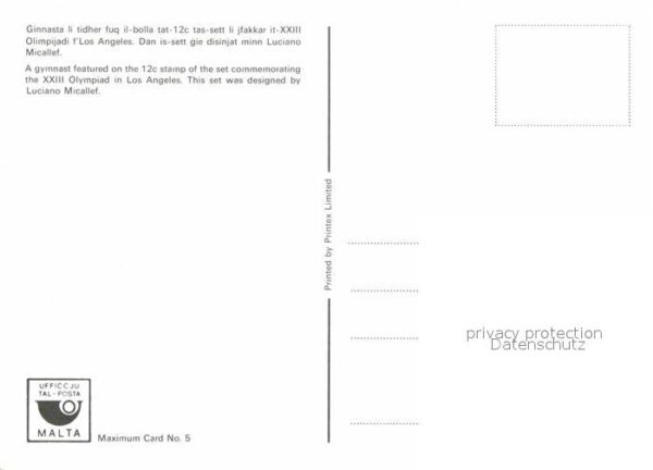 Olympia Gymnastik 12c Stamp XXIII Olympiad Los – Bild 2