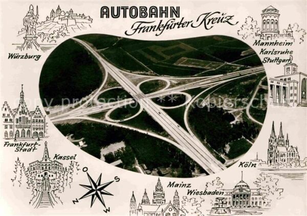 Autobahn Frankfurter Kreuz Fliegeraufnahme
