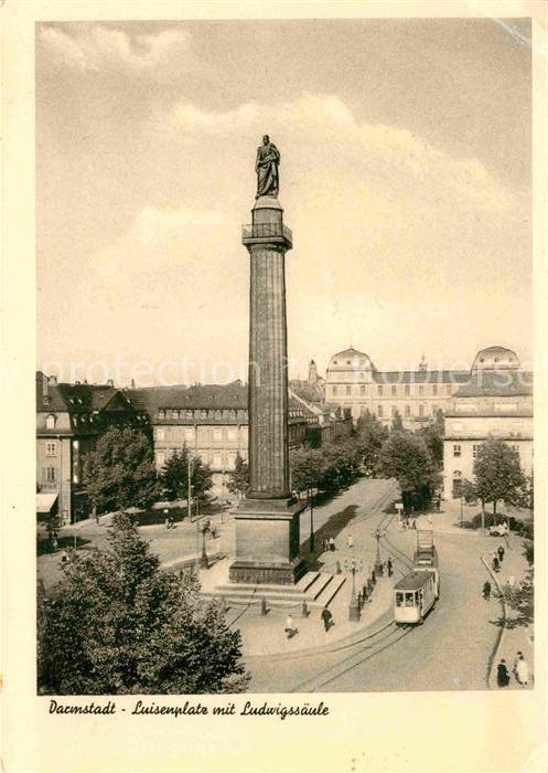 Strassenbahn Darmstadt Luisenplatz Ludwigssäule