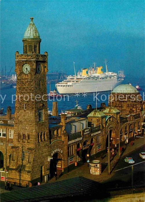 Schiffe Ships Navires M.S. Kungsholm Hamburg Landungsbrücken