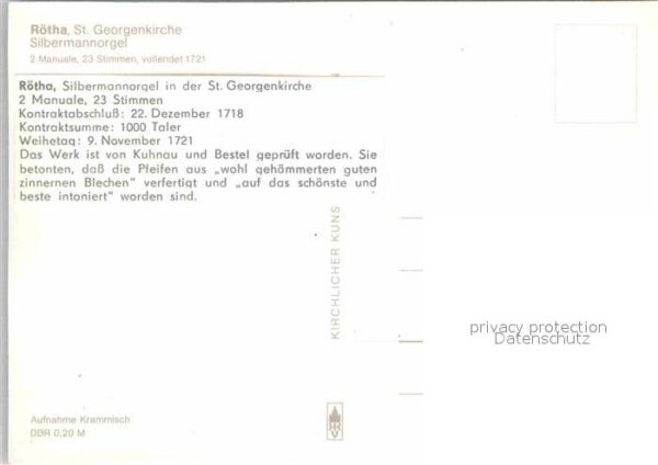 Kirchenorgel Rötha St. Georgenkirche – Bild 2