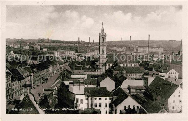 Werdau Sachsen Blick vom Rathausturm