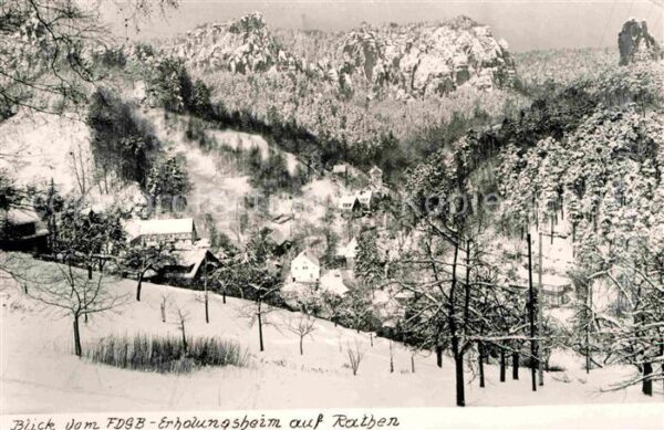 Rathen Saechsische Schweiz Blick vom Erholungsheim