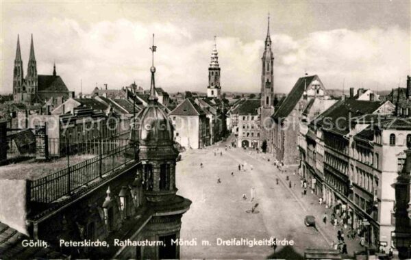 Goerlitz Sachsen Peterskirche Rathausturm Möndi mit Drei