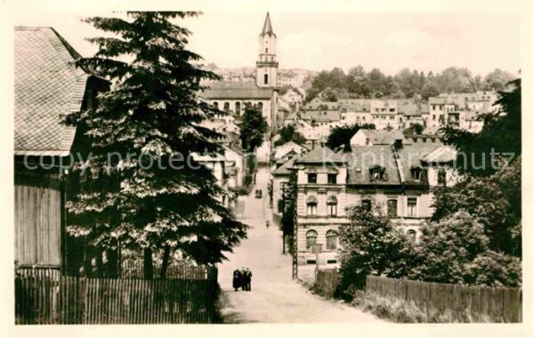 Markneukirchen Blick vom Kirchsteig zur Nikolaikirche