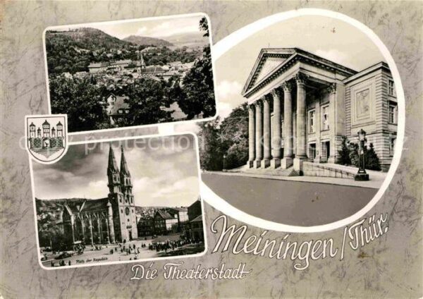 Meiningen Thueringen Teilansicht Theater Platz der Republik