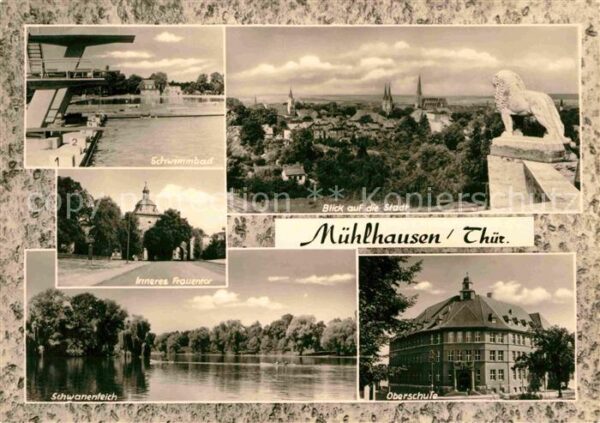 Muehlhausen Thueringen Teilansicht Schwimmbad Inneres Frauento