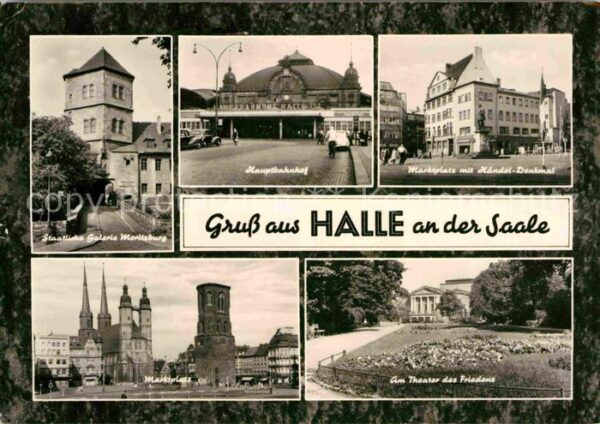 Halle Saale Marktplatz Händel-Denkmal Hauptbahnhof