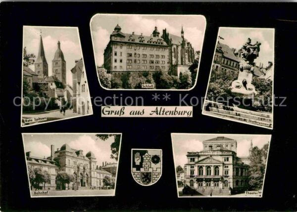 Altenburg Thueringen Skatbrunnen Schloss Rote Spitzen Bahnho
