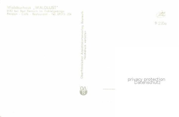 Bad Berneck Waldkurhaus Waldlust Kolonnade Schloßtu – Bild 2