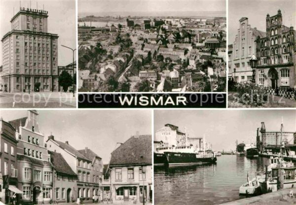 Wismar Mecklenburg Fliegeraufnahme Giebelhäuser Hafen Alte