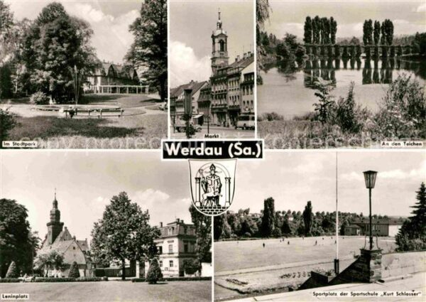 Werdau Sachsen Stadtpark An-den-Teichen Markt Leninpla