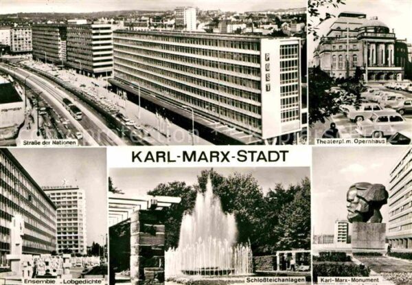 Karl-Marx-Stadt Opernhaus Karl-Marx-Monument