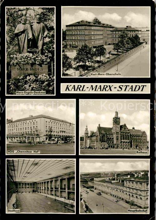 Karl-Marx-Stadt Marx-Engels-Denkmal Restaurant Chemnitz