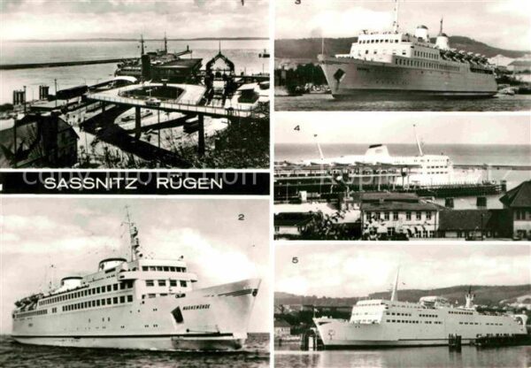 Sassnitz Ostseebad Ruegen Fährhafen mit Fähren
