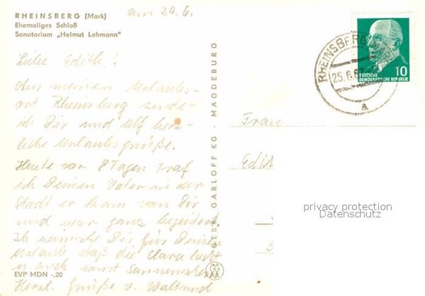 Rheinsberg Schloß Sanatorium Helmut Lehmann – Bild 2