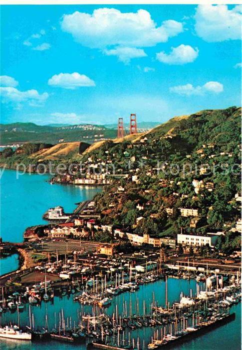Sausalito Hafen Fliegeraufnahme und Golden-Gate-B