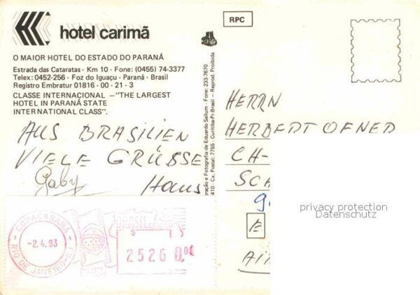 Paraná Fliegeraufnahme Hotel Carima – Bild 2