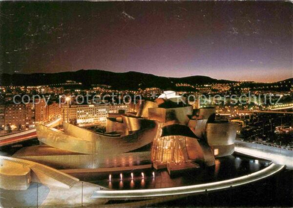 Bilbao Espana Guggenheimmuseum bei Nacht