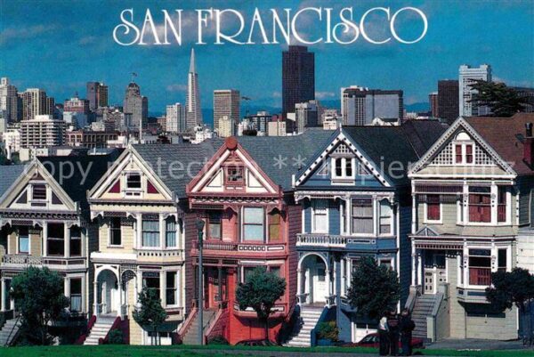 San Francisco California Victorian Homes Steiner Street seen fro