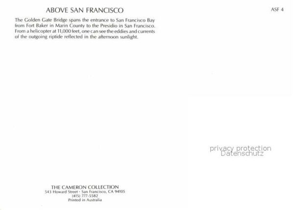 San Francisco California Fliegeraufnahme Golden Gate Bridge – Bild 2
