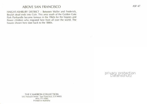 San Francisco California Fliegeraufnahme Haight-Ashbury District – Bild 2