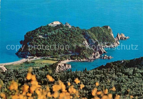 Korfu Corfu Fliegeraufnahme Paleocastritsa