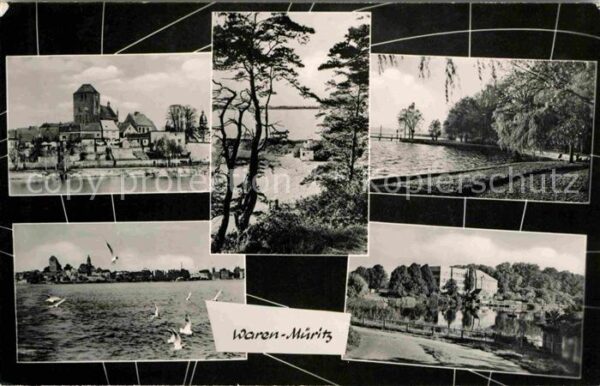 Waren Mueritz Ansicht vom See aus Uferpromenade Seevö