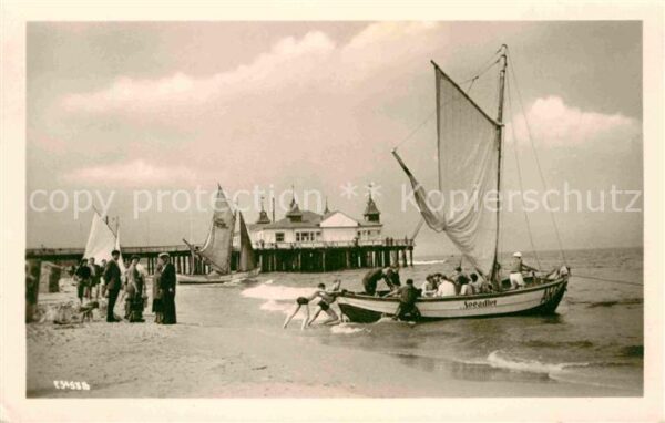 Ahlbeck Ostseebad Seebrücke Strand Segelboot