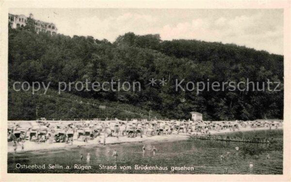 Sellin Ruegen Strand vom Brückenhaus gesehen