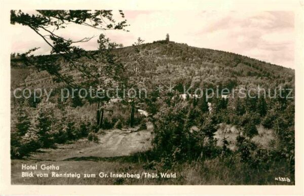 Grosser Inselsberg Blick vom Rennsteig Thüringer Wald