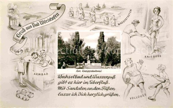 Bad Woerishofen Kuranwendungen Kneippdenkmal Künstlerka