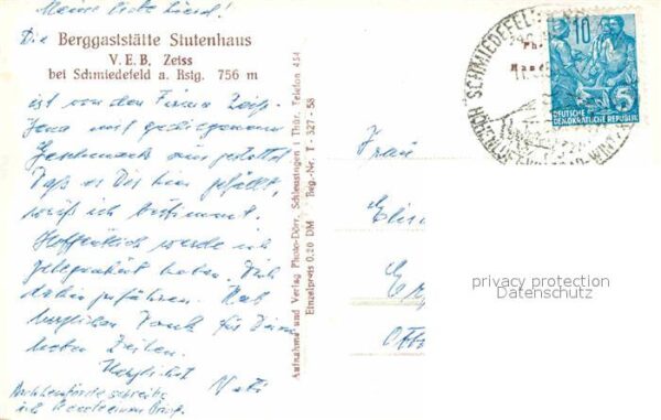 Stutenhaus Adlersberg Berggaststätte VEB Zeiss Gastraum Kamin – Bild 2