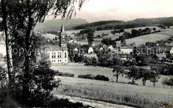 Cunnersdorf Gohrisch Ortsansicht mit Kirche