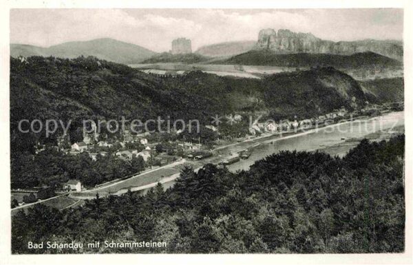 Bad Schandau Panorama Elbtal mit Schrammsteinen Elbs