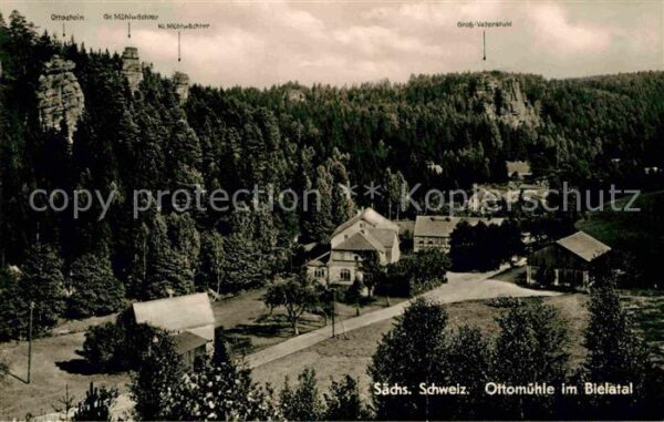 Rosenthal-Bielatal Ottmühle Felsen Elbsandsteingebirge