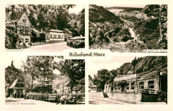 Ruebeland Harz Höhlen Restaurant Blick gegen den Biels