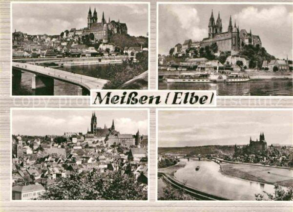 Meissen Elbe Sachsen Elbbrücke Burgberg Dom Albrechtsburg
