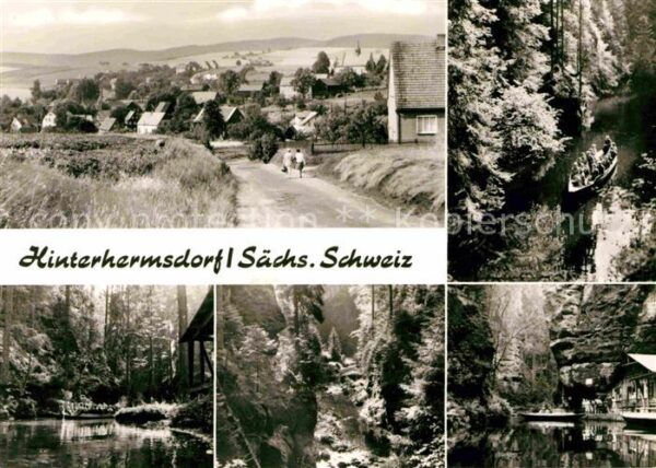Hinterhermsdorf Teilansicht Waldpartie Kahnfahrt Obere