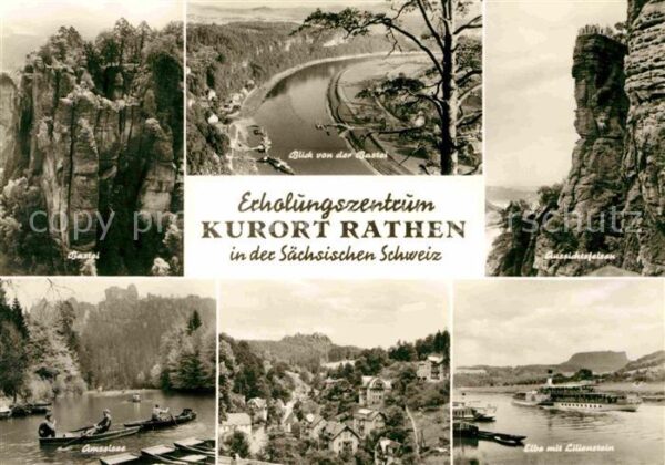 Rathen Saechsische Schweiz Bastei Aussichtsfelsen Amselsee Elbe Li
