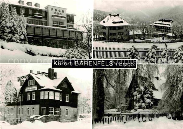 Baerenfels Erzgebirge Teilansichten Kurort im Winter FDGB Fer