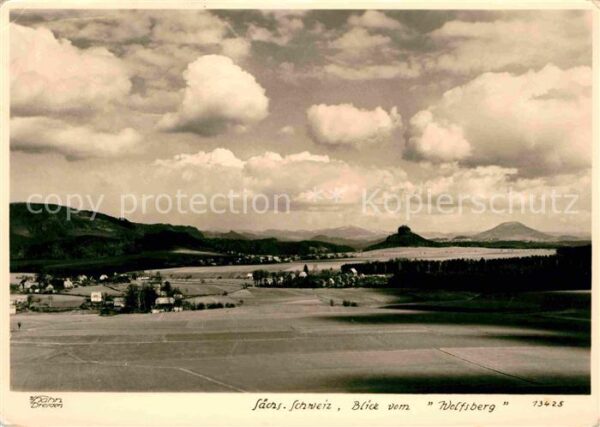 Reinhardtsdorf Bad Schandau Panorama Blick vom Wolfsberg Elbsandste