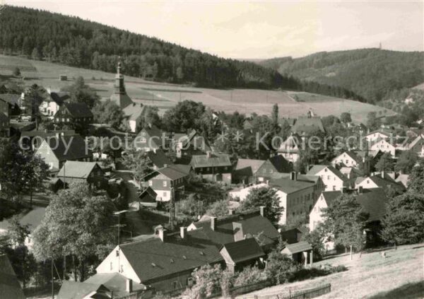 Seiffen Erzgebirge Ortsansicht mit Kirche Spielzeugdorf Ku
