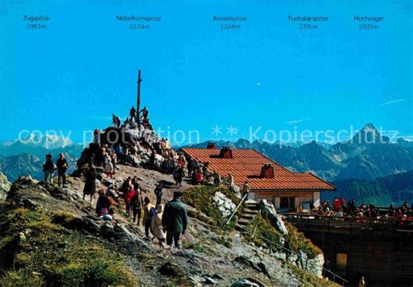 Oberstdorf Nebelhorngipfel Gipfelkreuz Gipfelhütte