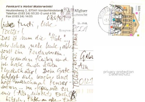 Vorderhindelang Fenkarts Hotel Malerwinkel Allgäuer Alp – Bild 2