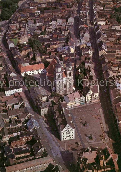 Wittenberg Lutherstadt Zentrum Stadtkirche Aerofoto DDR Luftbi