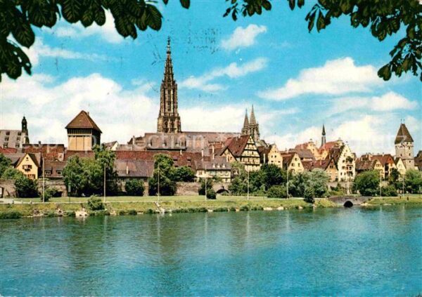 Ulm Donau Altstadt Blick vom Donauufer Münster