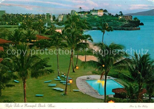 Maui Hawaii Night Falls at Kaanapali Beach