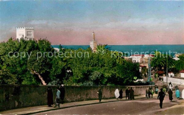 Tanger Tangier Tangiers Vue generale sur la Mosquee la mer