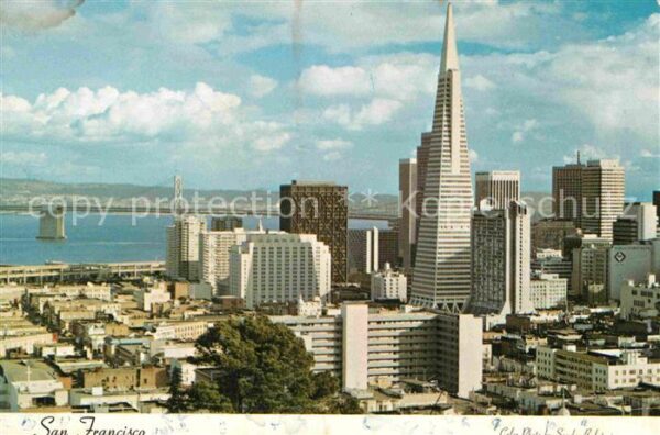 San Francisco California Transamerica Building Bay Bridge